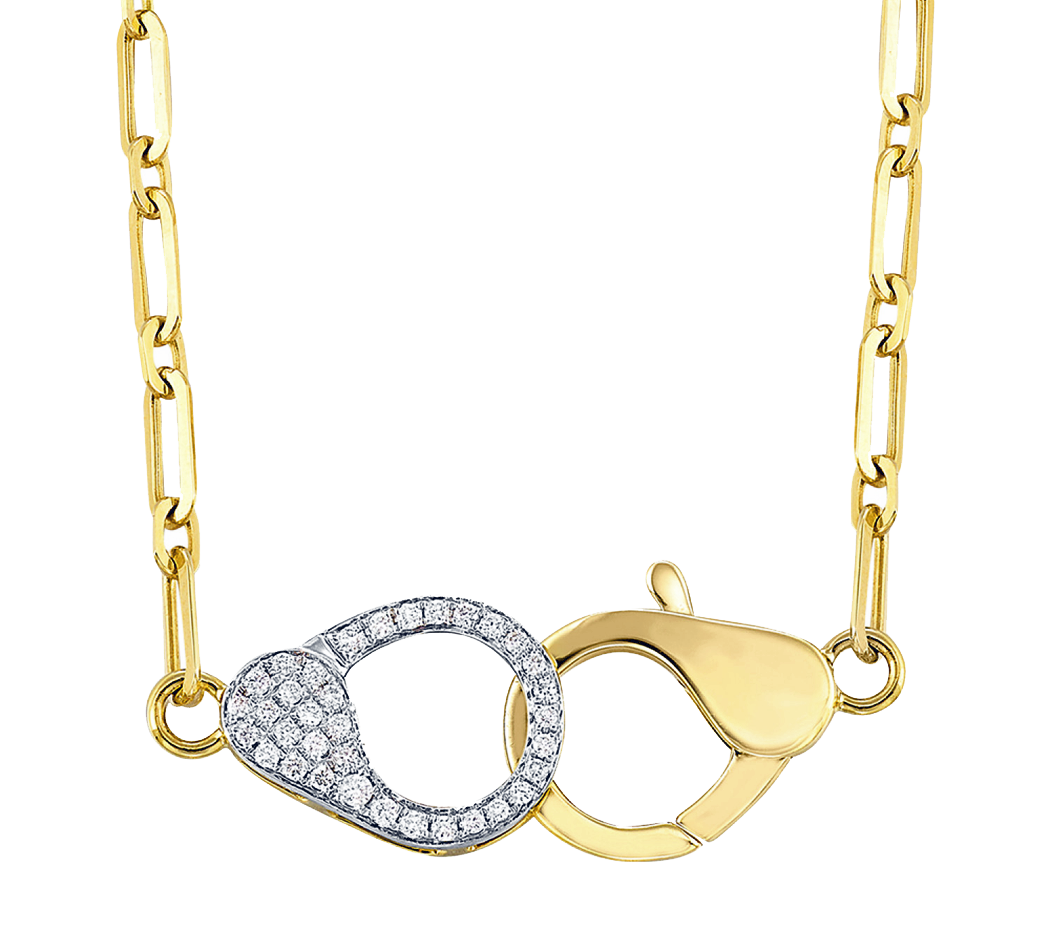 14K Yellow Gold and Diamond Necklace