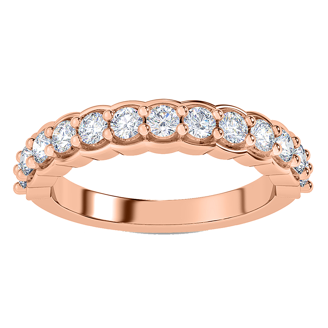 14K Rose Gold Diamond Band