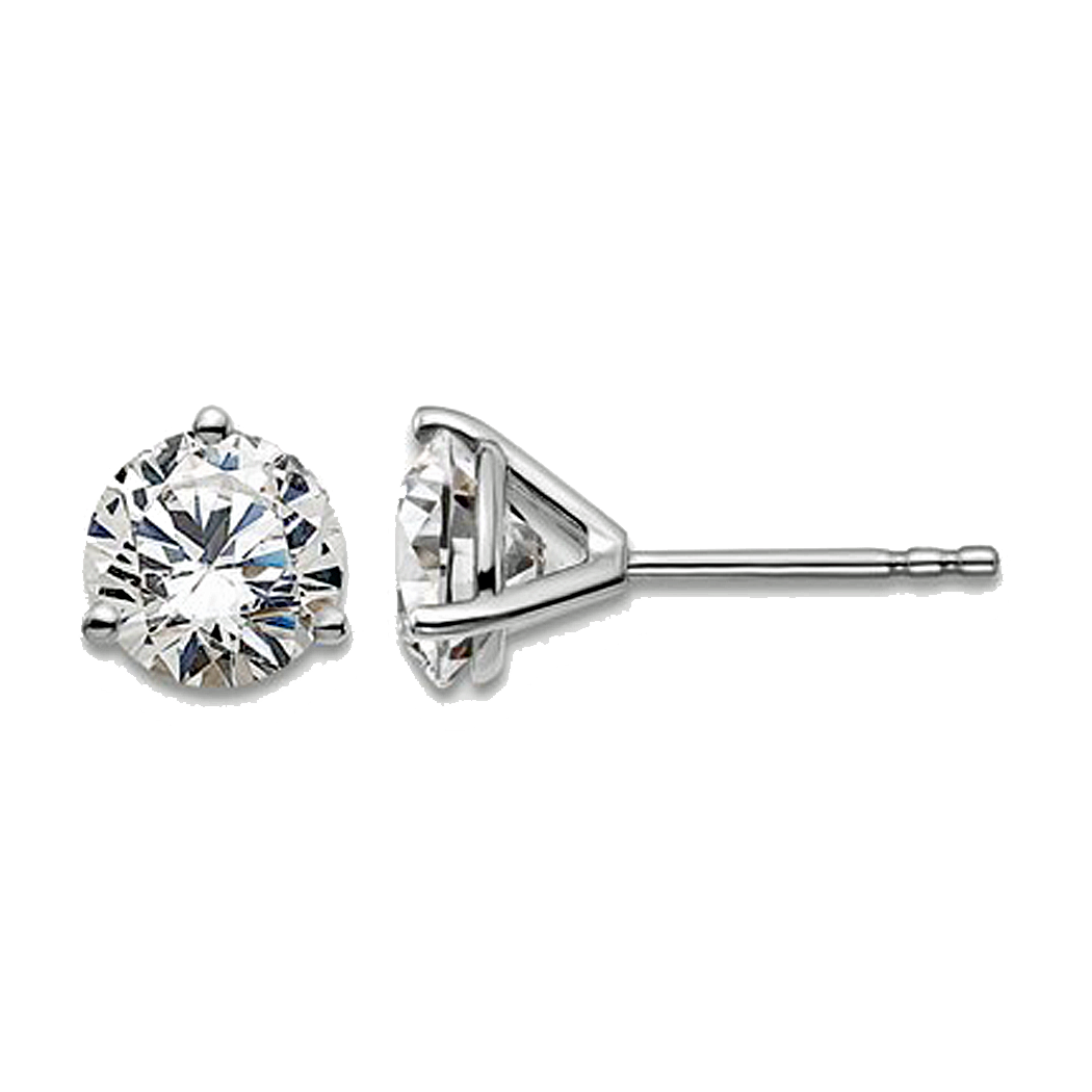 14K White Gold 2.00ctw Lab Grown Diamond Martini Glass Studs