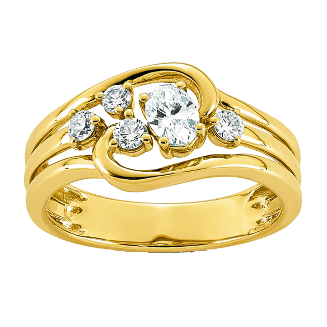 14K Yellow Gold Lab Grown Diamond Ring