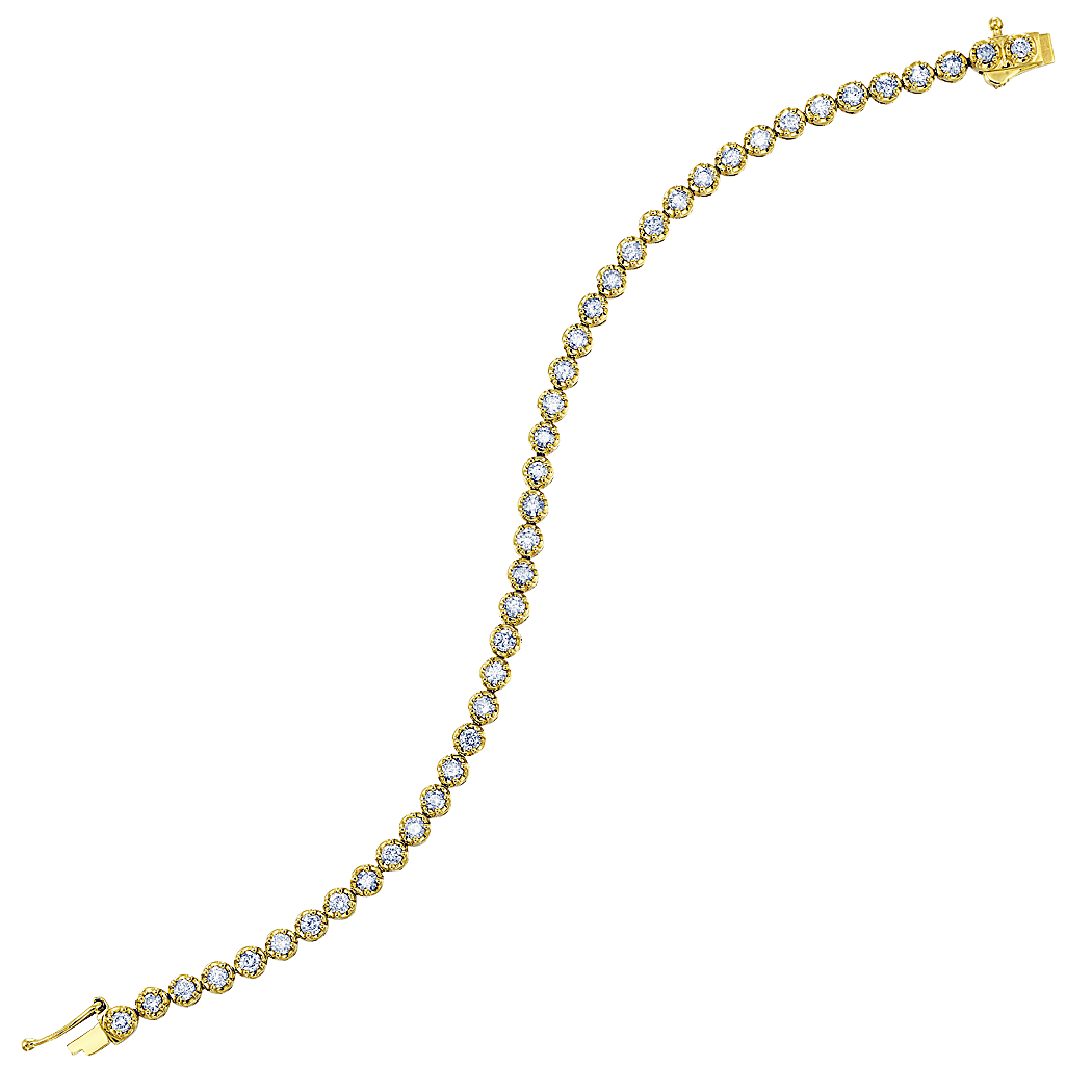 14K Yellow Gold Diamond Tennis Bracelet