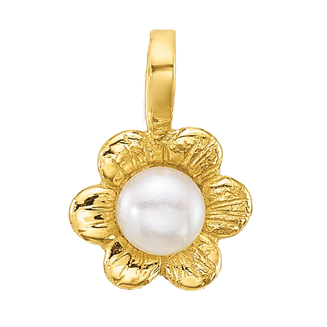 14K Yellow Gold Pearl Pendant
