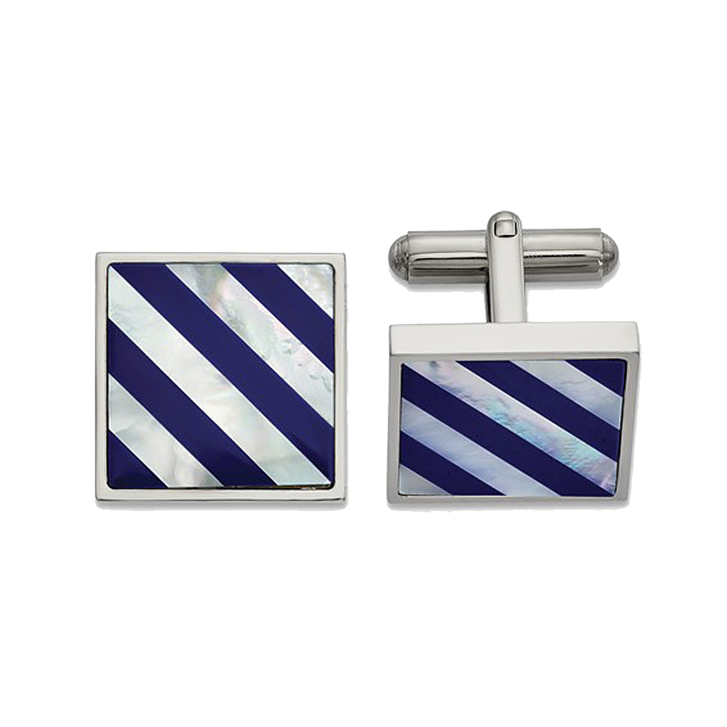 Stainless Steel Shell Inlay Cuff Links