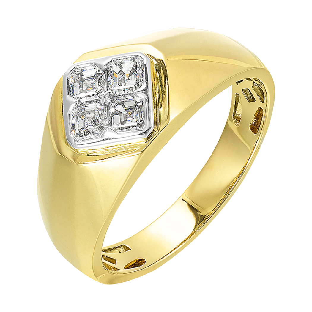 14K Yellow Gold Ring with Diamonds