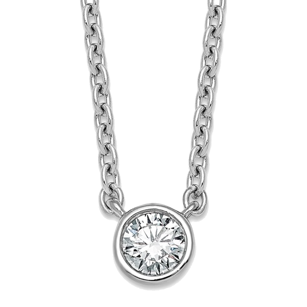 Sterling Silver Lab Grown Diamond Necklace