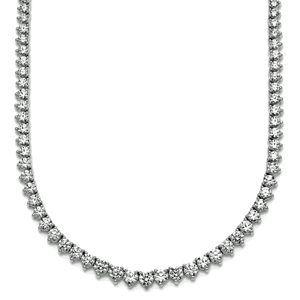 Sterling Silver Lab Grown Diamond Tennis Necklace