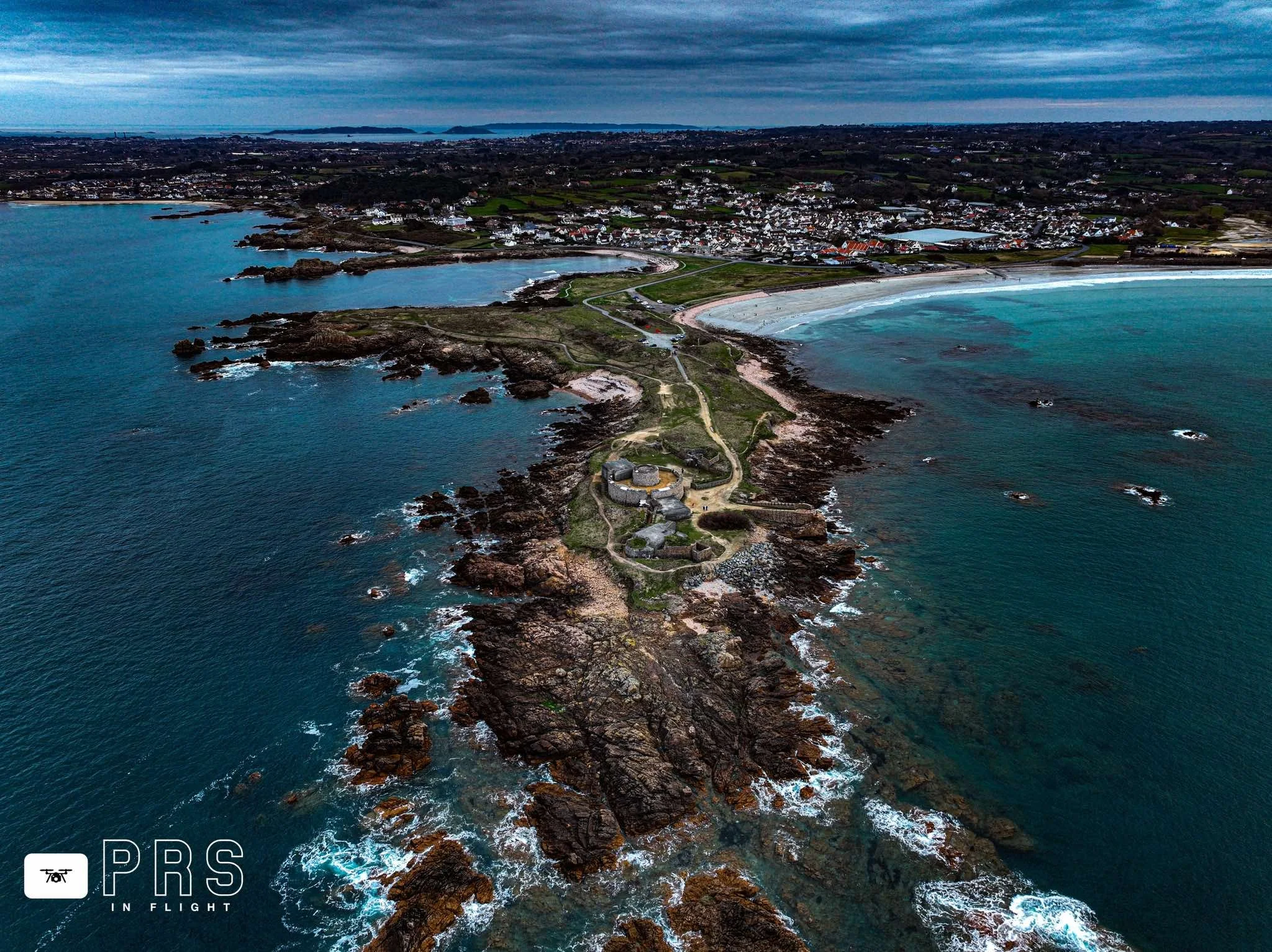 Aerial view of Fort Houmet in Guernsey
