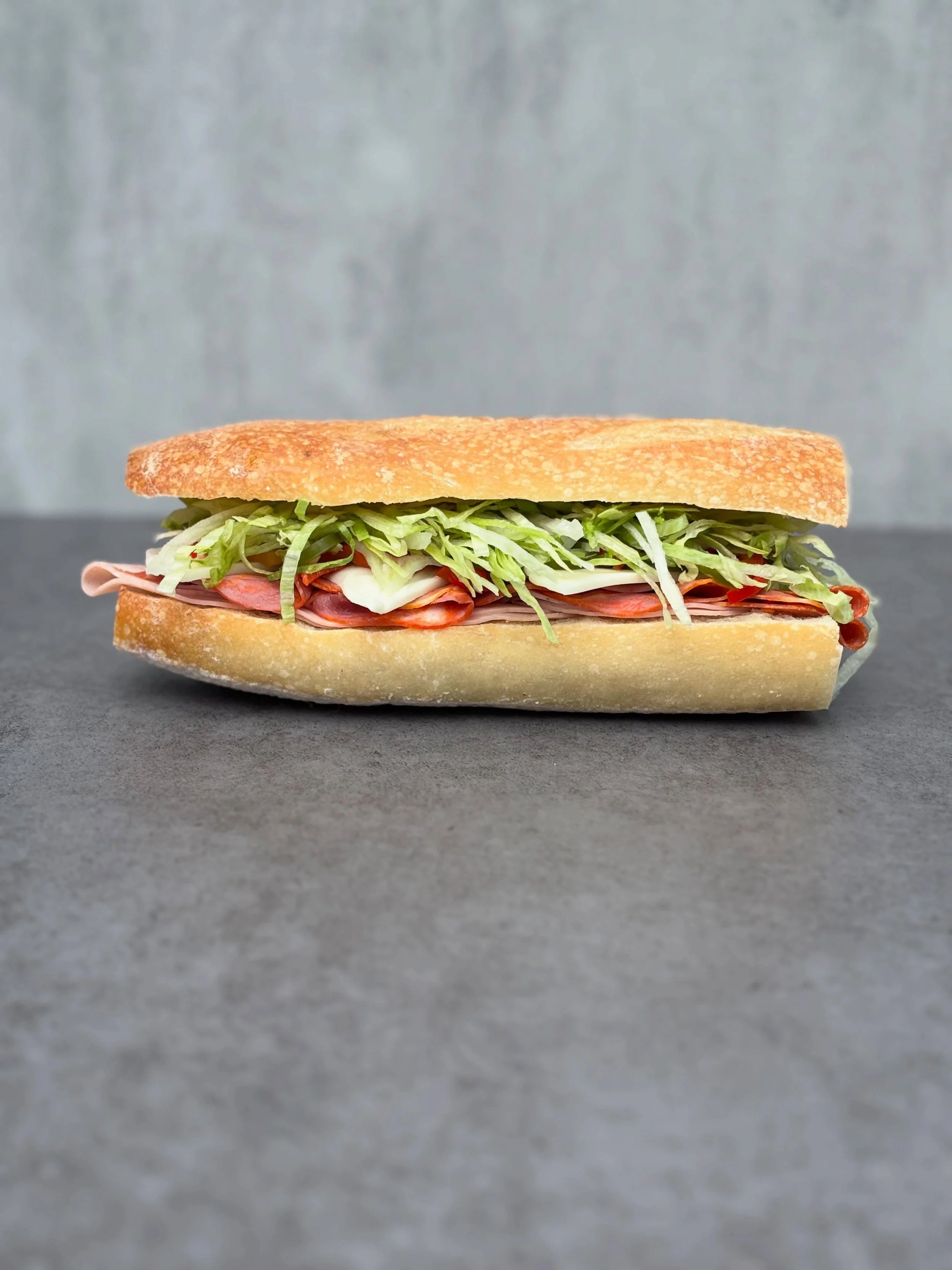 Limited Daily Special 
*Super Mario*

mortadella, capocollo, provolone, shredded iceberg, pickled peppers, oil &amp; vinegar, sparrow baguette