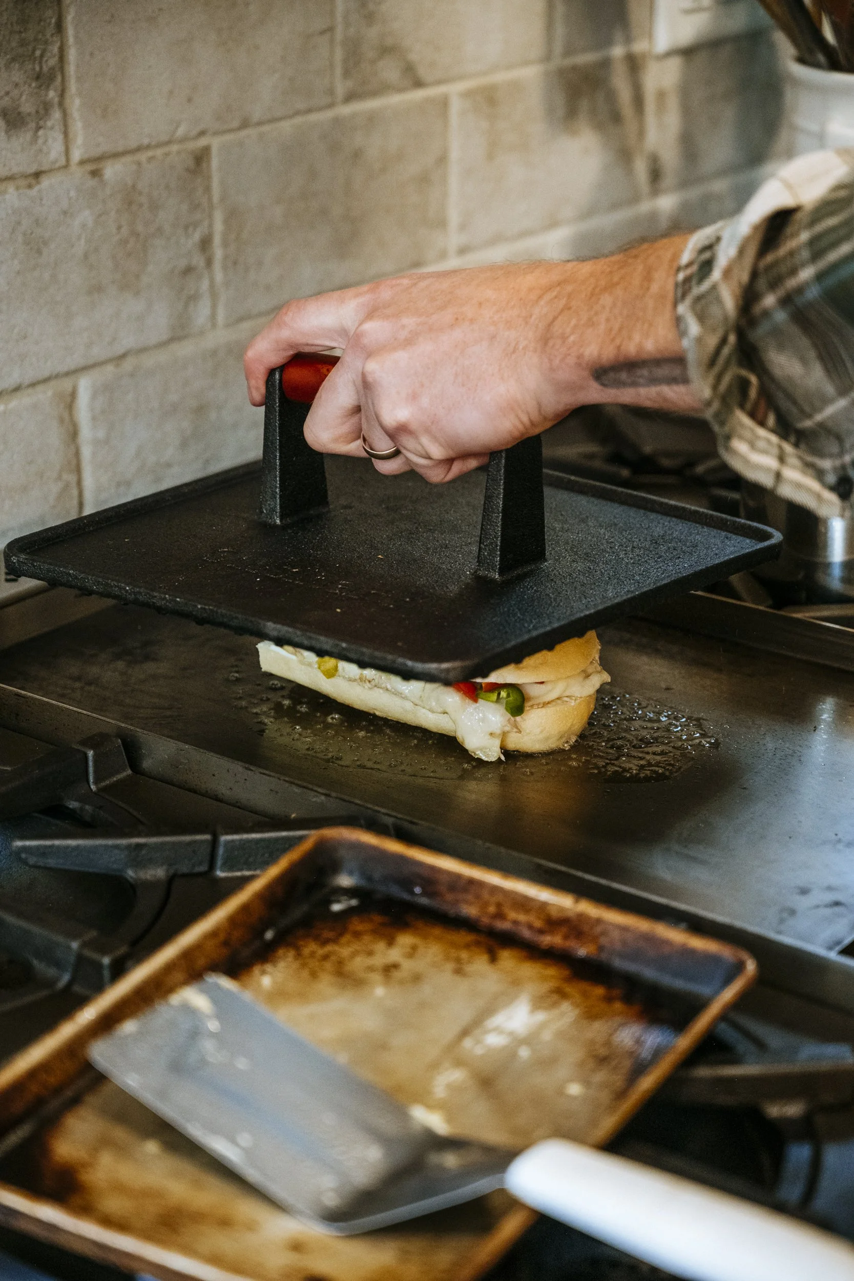 sandwich on a hot press 