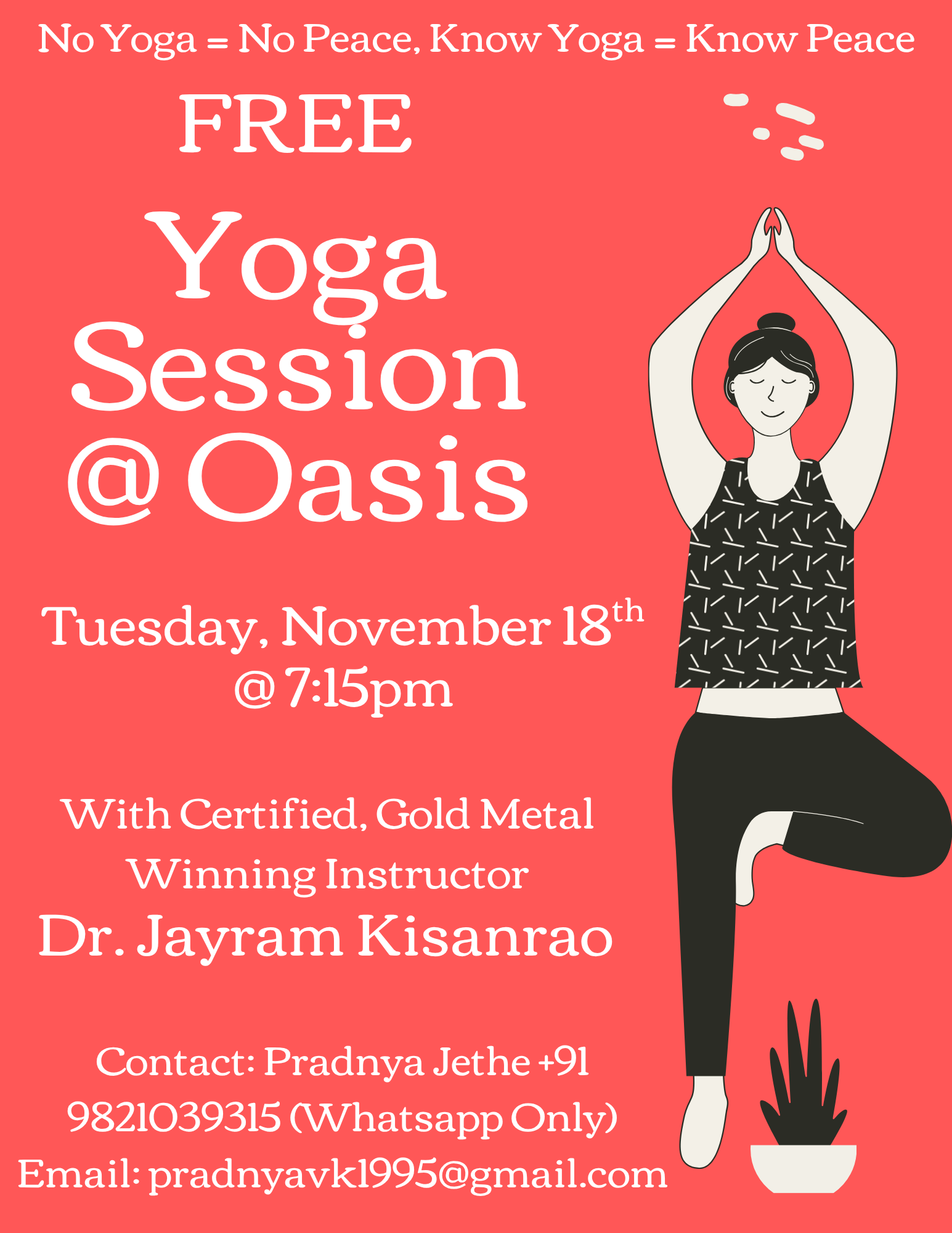 FREE Yoga Session with Dr. Jayram 
