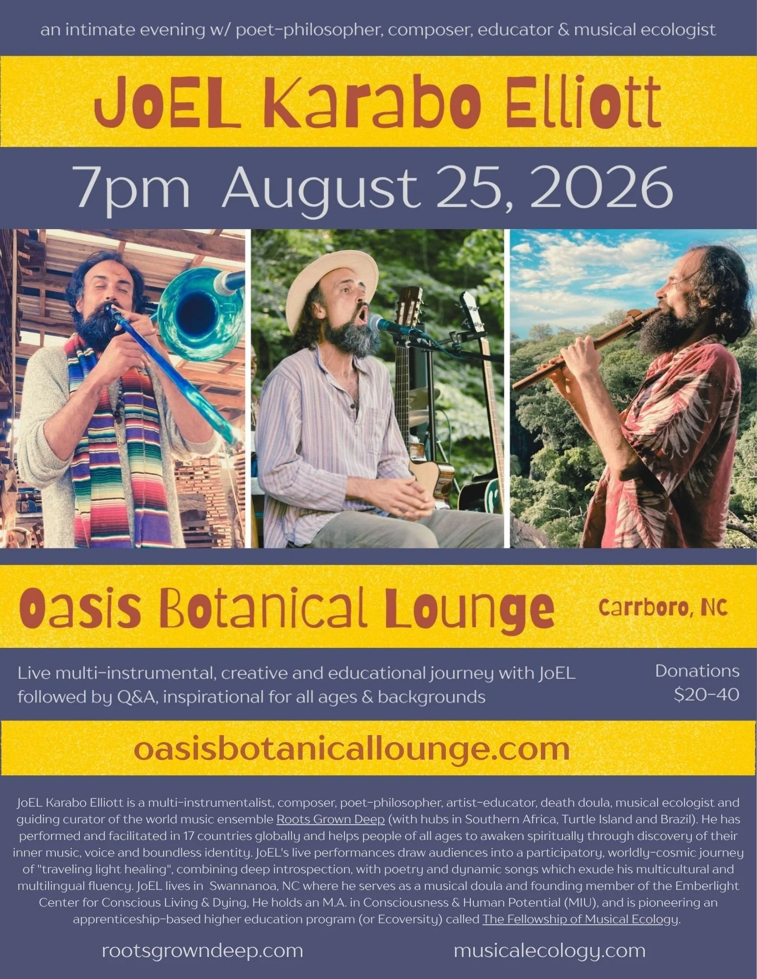 JoEL Karabo Elliott (of Roots Grown Deep) LIVE!