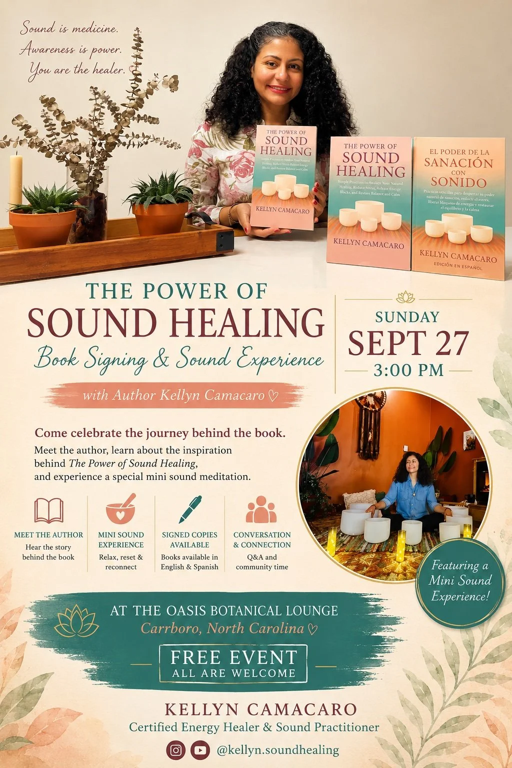 The Power of Sound Healing Book Signing with Kellen Camacaro