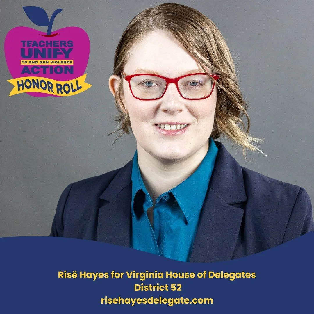 We&rsquo;re proud to recognize Ris&euml; Hayes as a Teachers Unify Action Honor Roll Candidate!

Ris&euml; is running for Virginia House of Delegates, District 52.

Ris&euml; says, &ldquo;By addressing the racial discrimination in school funding, we 