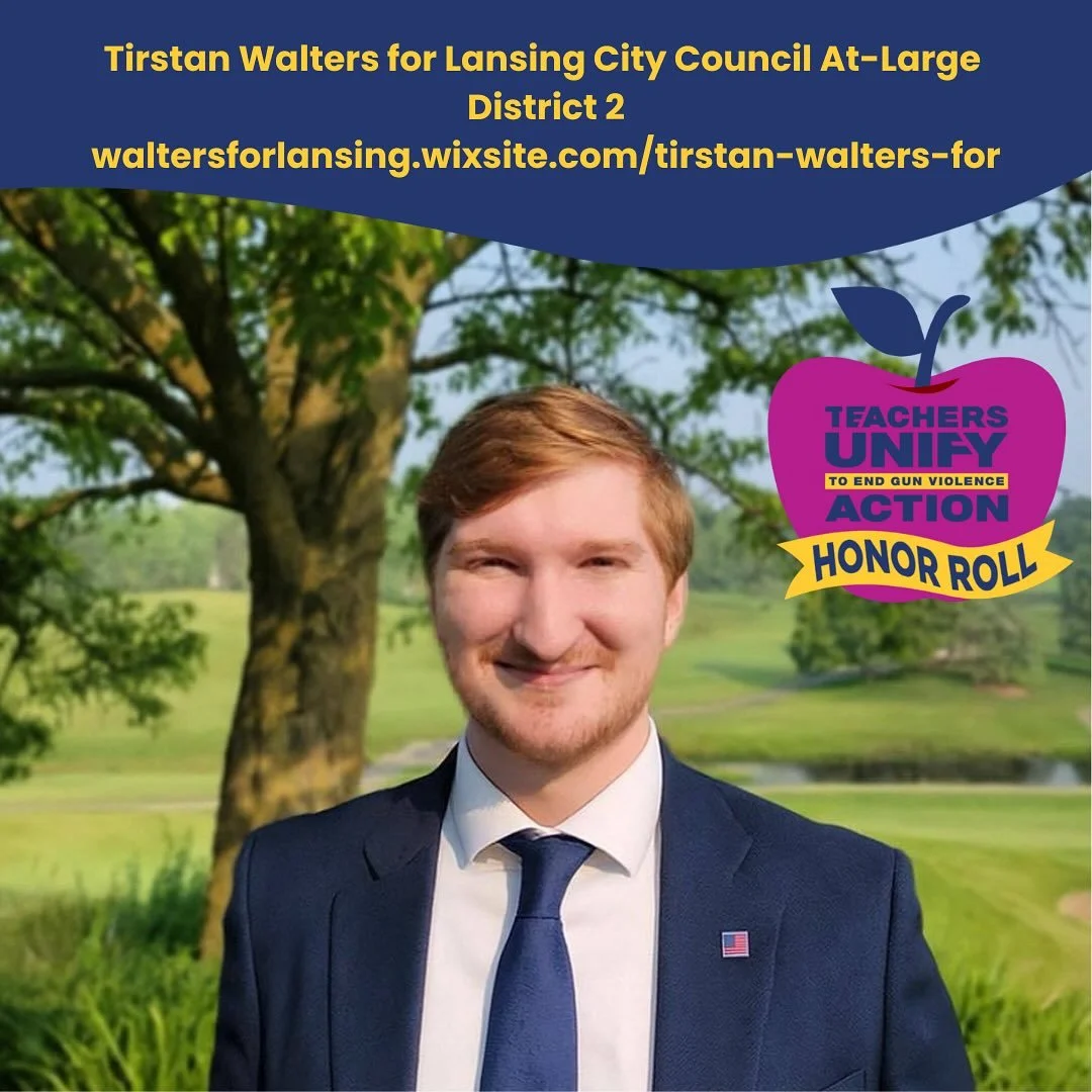 We&rsquo;re proud to recognize Tirstan Walters as a Teachers Unify Action Honor Roll Candidate!

Tirstan is running for Lansing City Council At-Large, District 2.

Tirstan works as a grant coordinator with MCOLES overseeing gun violence intervention 