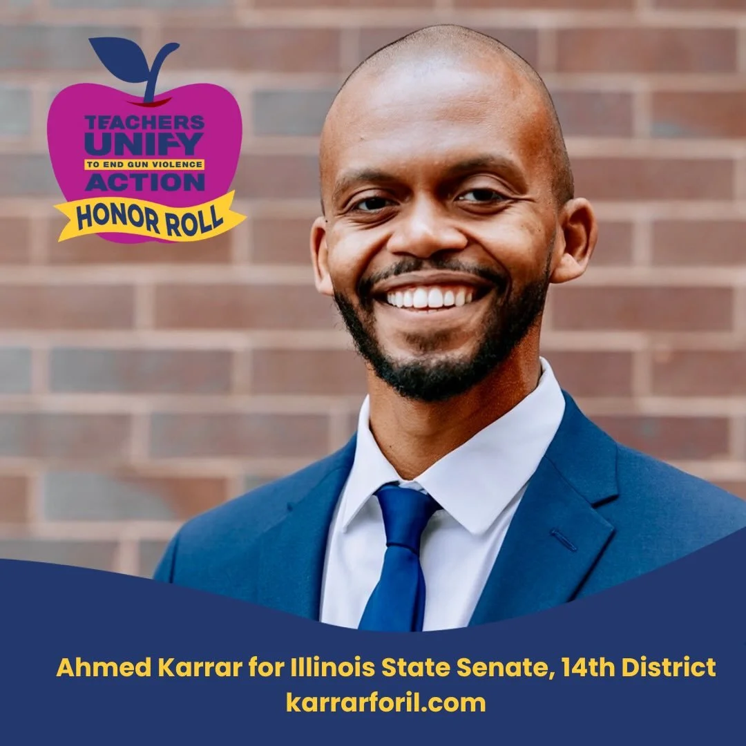 We&rsquo;re proud to recognize Ahmed Karrar for Illinois State Senate &mdash; 14th District, as a Teachers Unify Action Honor Roll Candidate!

As a lawmaker, Ahmed is committed to addressing longstanding socioeconomic disparities. Issues like lack of