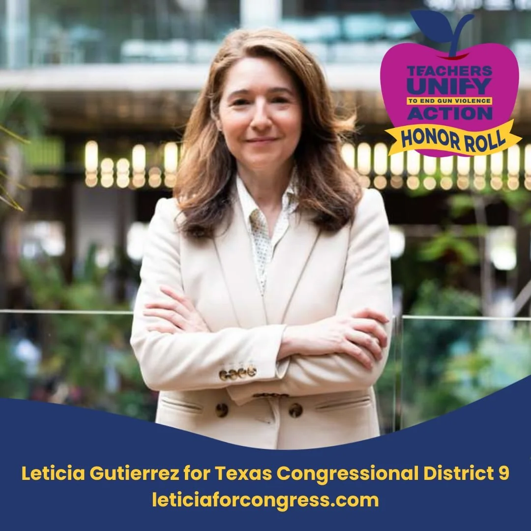 We&rsquo;re proud to recognize Leticia Gutierrez for Texas Congressional District 9 as a Teachers Unify Action Honor Roll Candidate!

As an immigrant and longtime environmental justice and community advocate, Leticia has spent over a decade working i