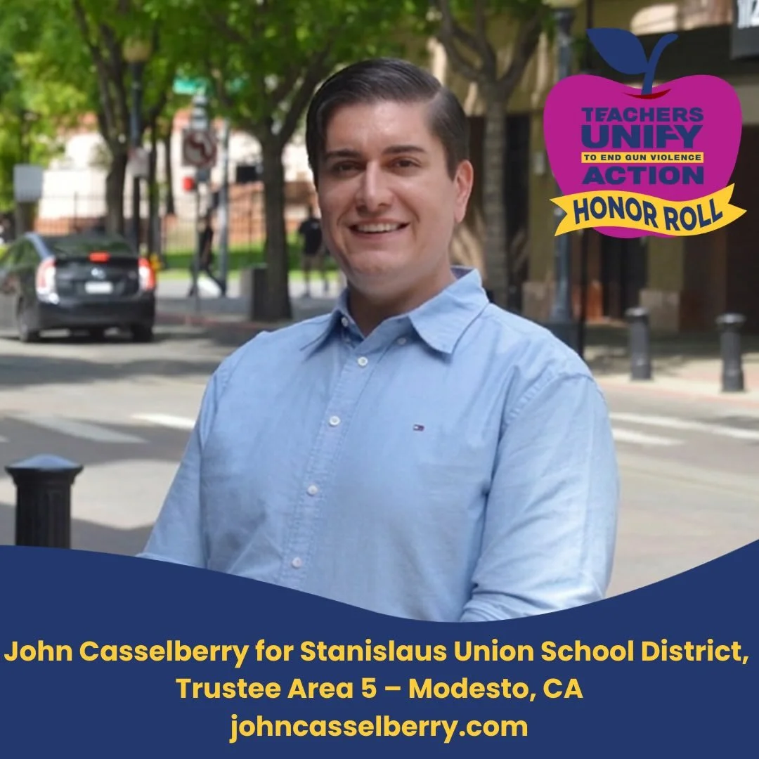 We&rsquo;re proud to recognize John Casselberry, running for re-election for Stanislaus Union School District, Trustee Area 5 &ndash; as a Teachers Unify Action Honor Roll Candidate!

&ldquo;I work full-time as a police and fire dispatch supervisor, 