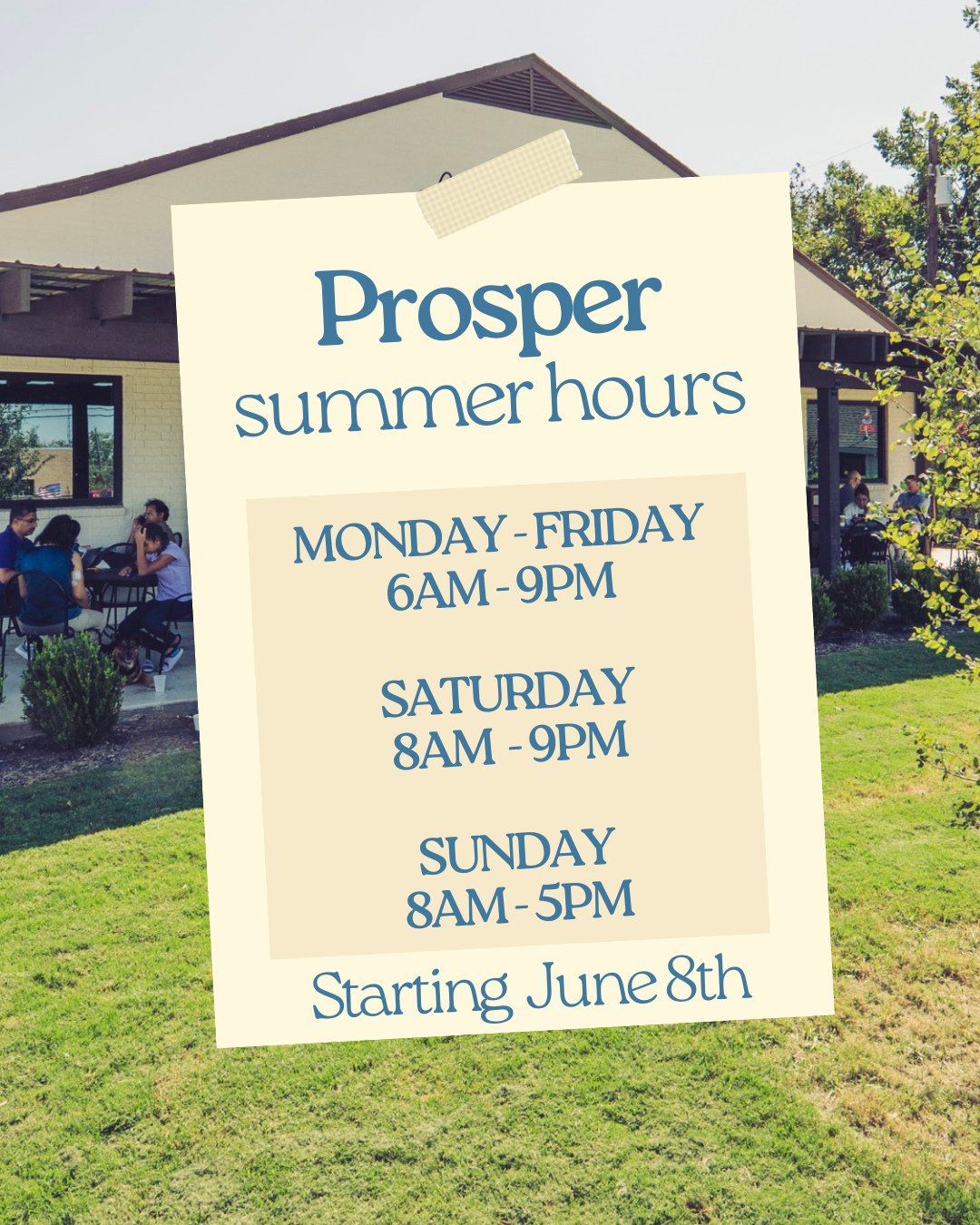 Starting June 8th, our Prosper location will have new summer hours mirroring Plano. We&rsquo;re excited to extend these hours for a period of time and bring a more joy to the downtown nightlife!