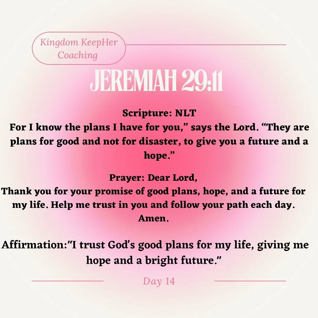 Day 14 of 30: Discovering your Identity in Christ 

&ldquo;Trusting in God&rsquo;s plans for a hopeful future 🙏🏽🙌🏽#Jeremiah2911 #FaithInGod #kingdomkeepher #FREE #healed #whole