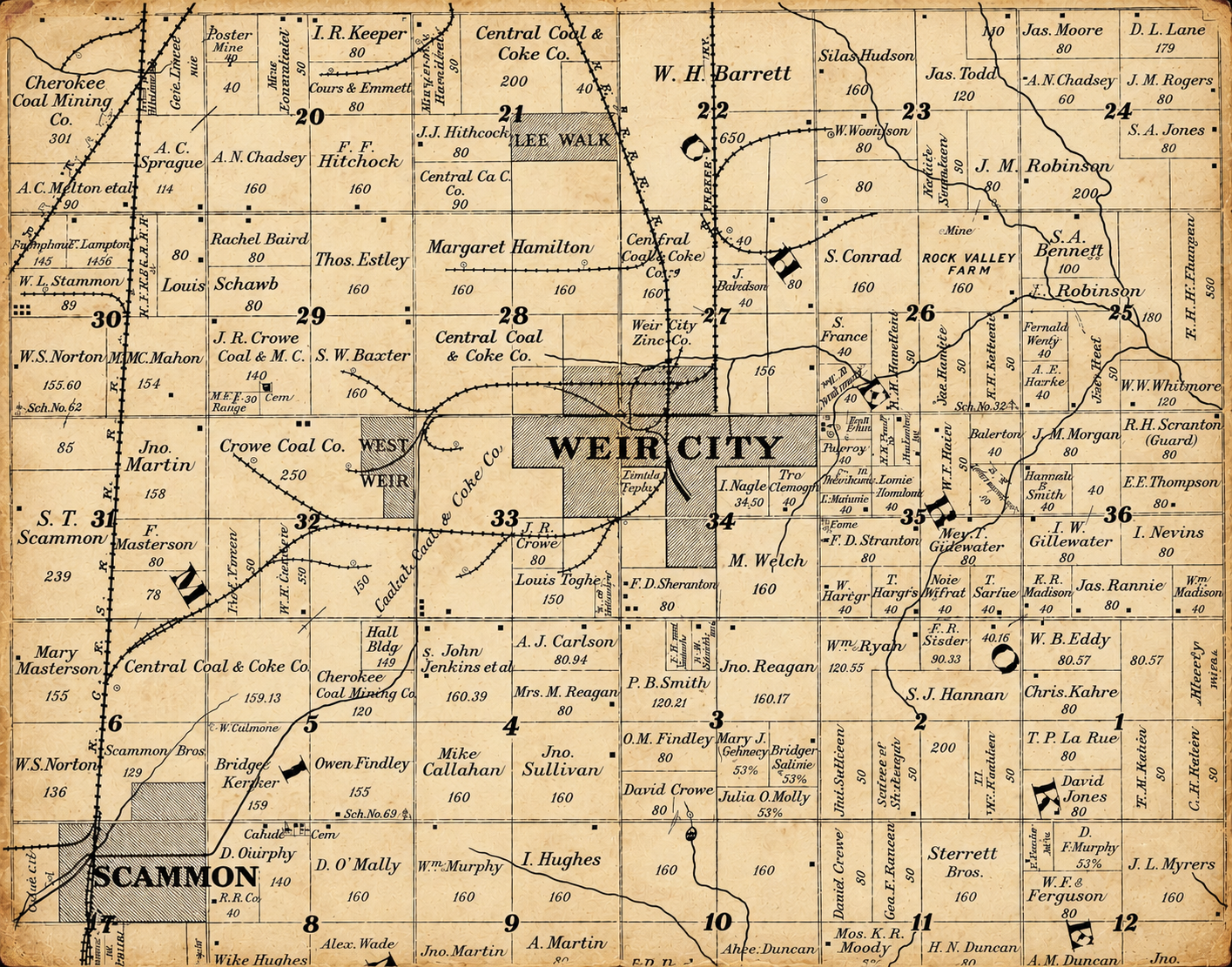Railroads in Weir and Scammon
