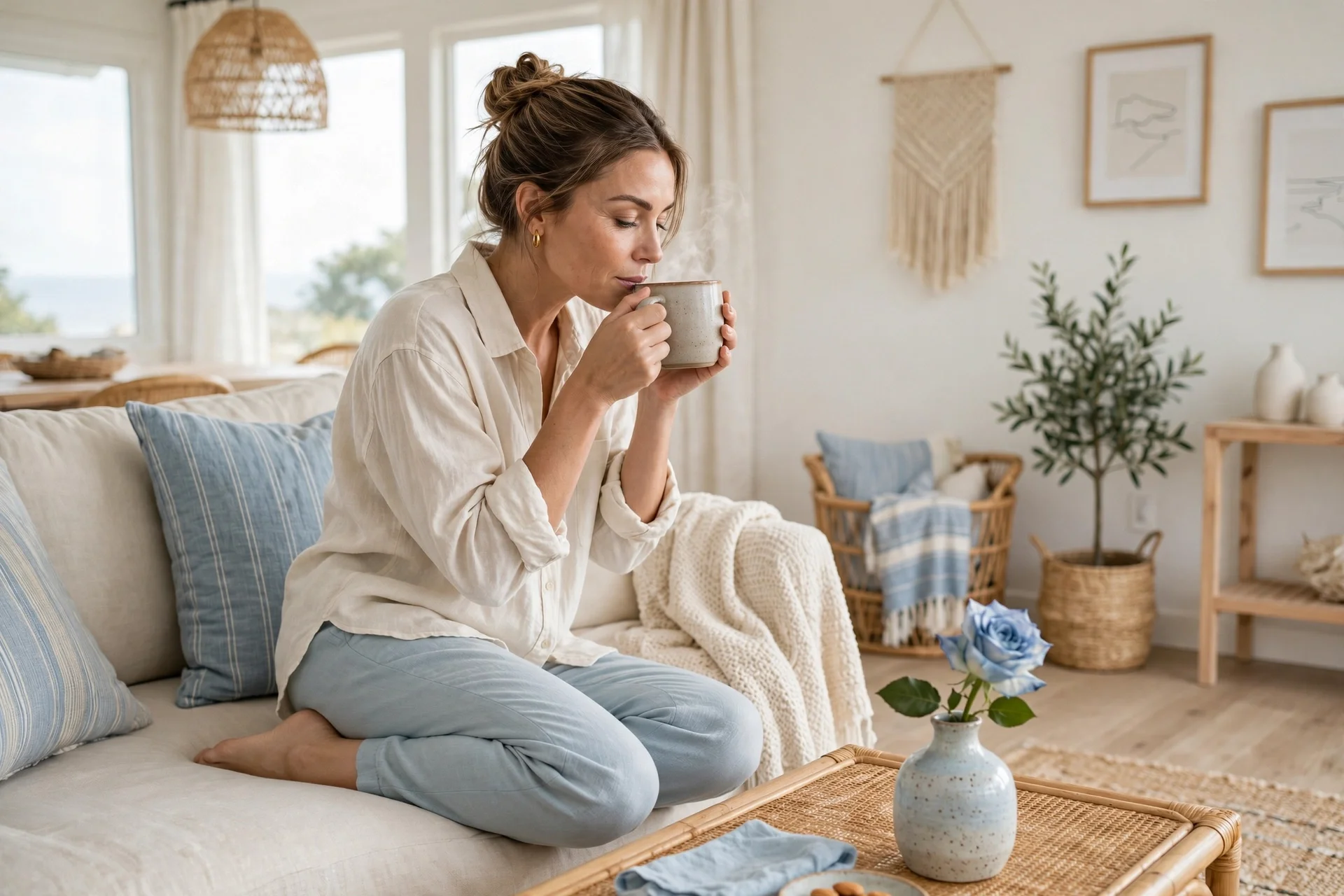 Anna relaxing and being herself at home