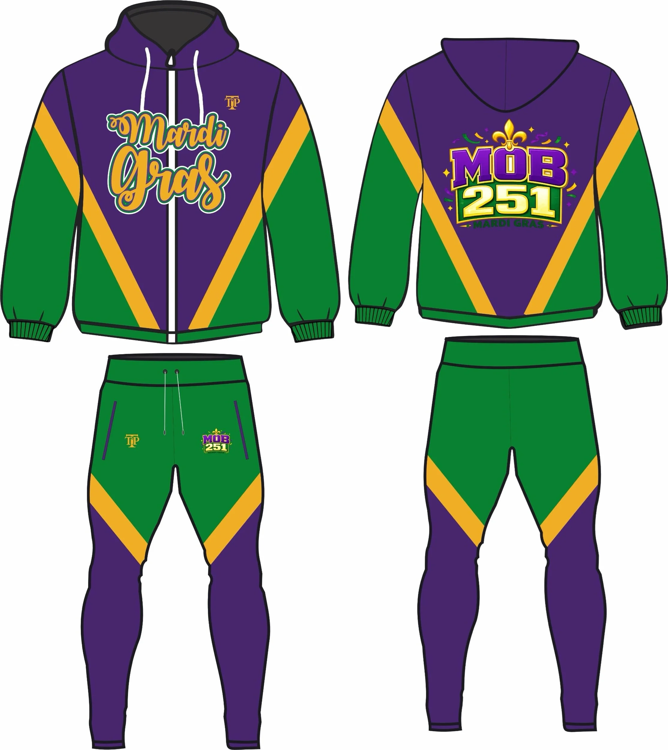 Mardi Gras Windsuit-Green