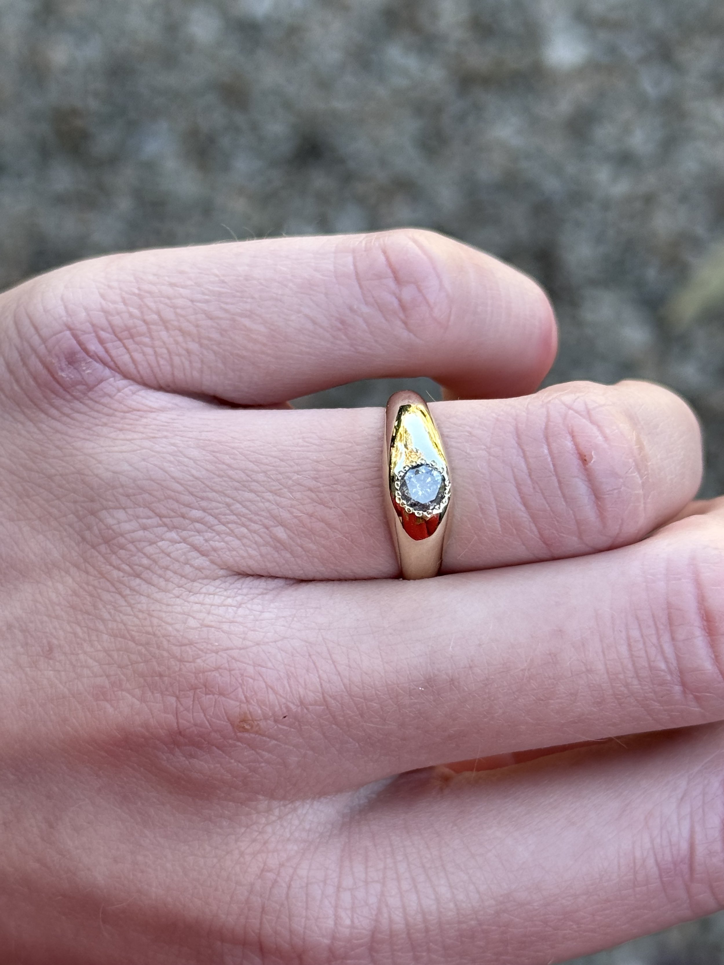 Orb Ring Salt & Pepper Diamond