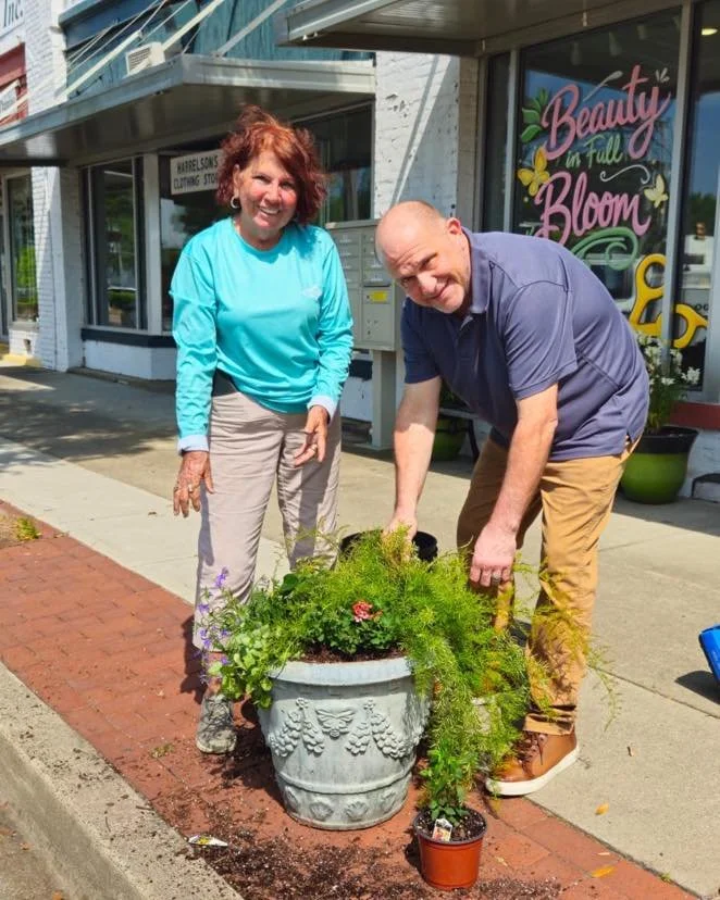 One of our favorite things to do is gather up some of the prettiest blooms and lush greenery we have, grab our tools, and take the 2 minute drive on over to Downtown Loris where we maintain the city&rsquo;s planters. 🪴

This is a regular task we tak