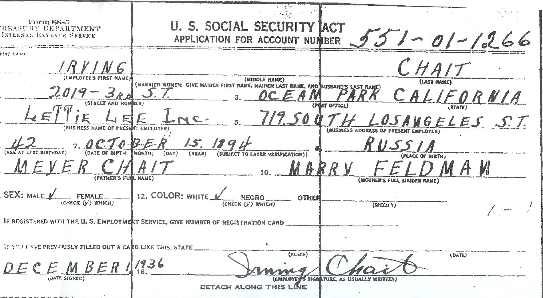 SS-5 of Irving Chait