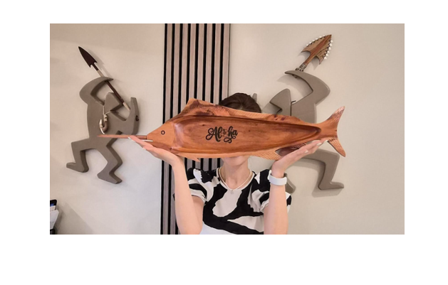Wooden Fish Platter Fish