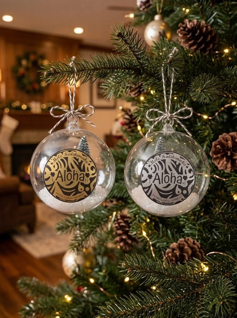 2026 Boho Tribal "Aloha" Ball Ornament (Mele Kalikimaka Edition)