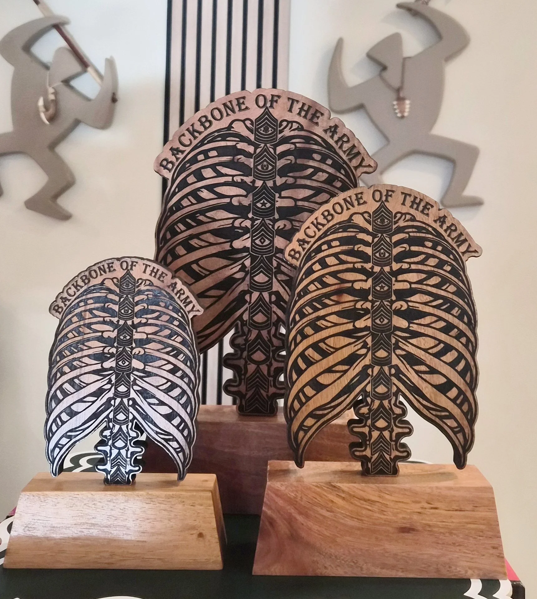 Backbone of the Army/Marine on base with Engraving