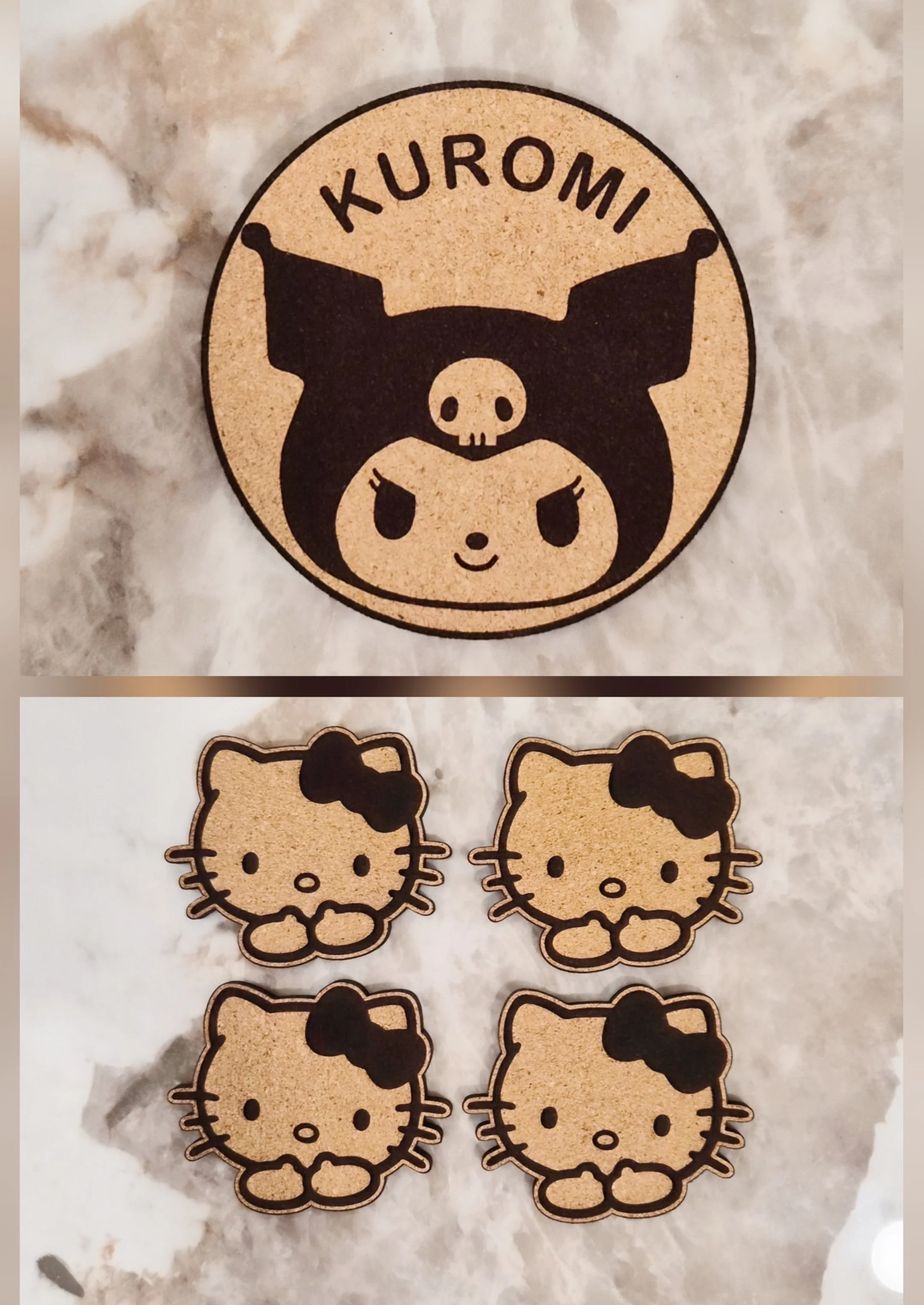Hello Kitty/Kuromi Coaster set