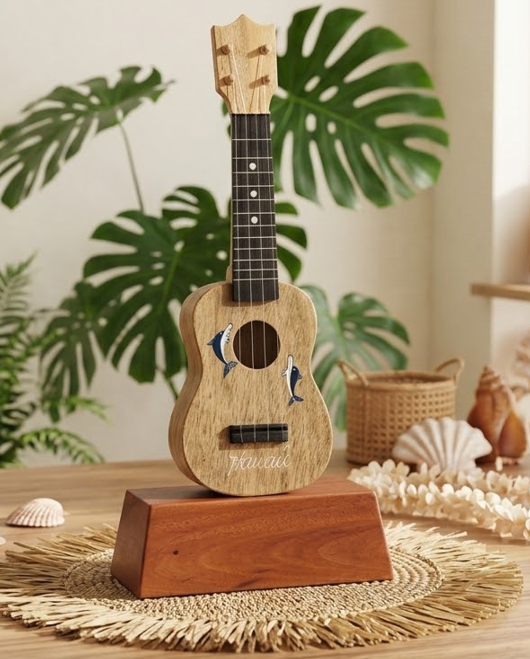 13"(H) Wooden Ukulele on base