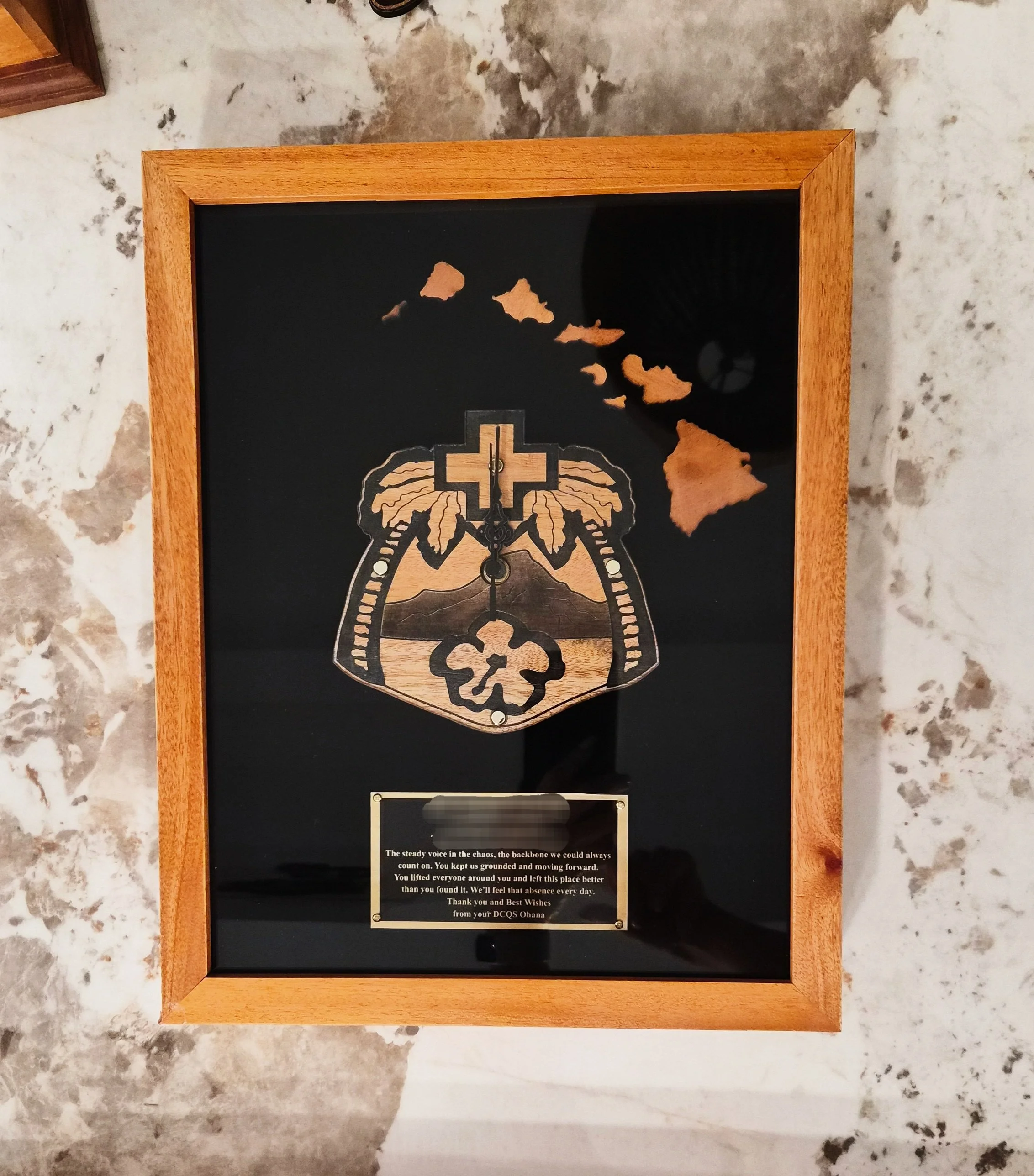 Logo Clock Shadow Box with engraving