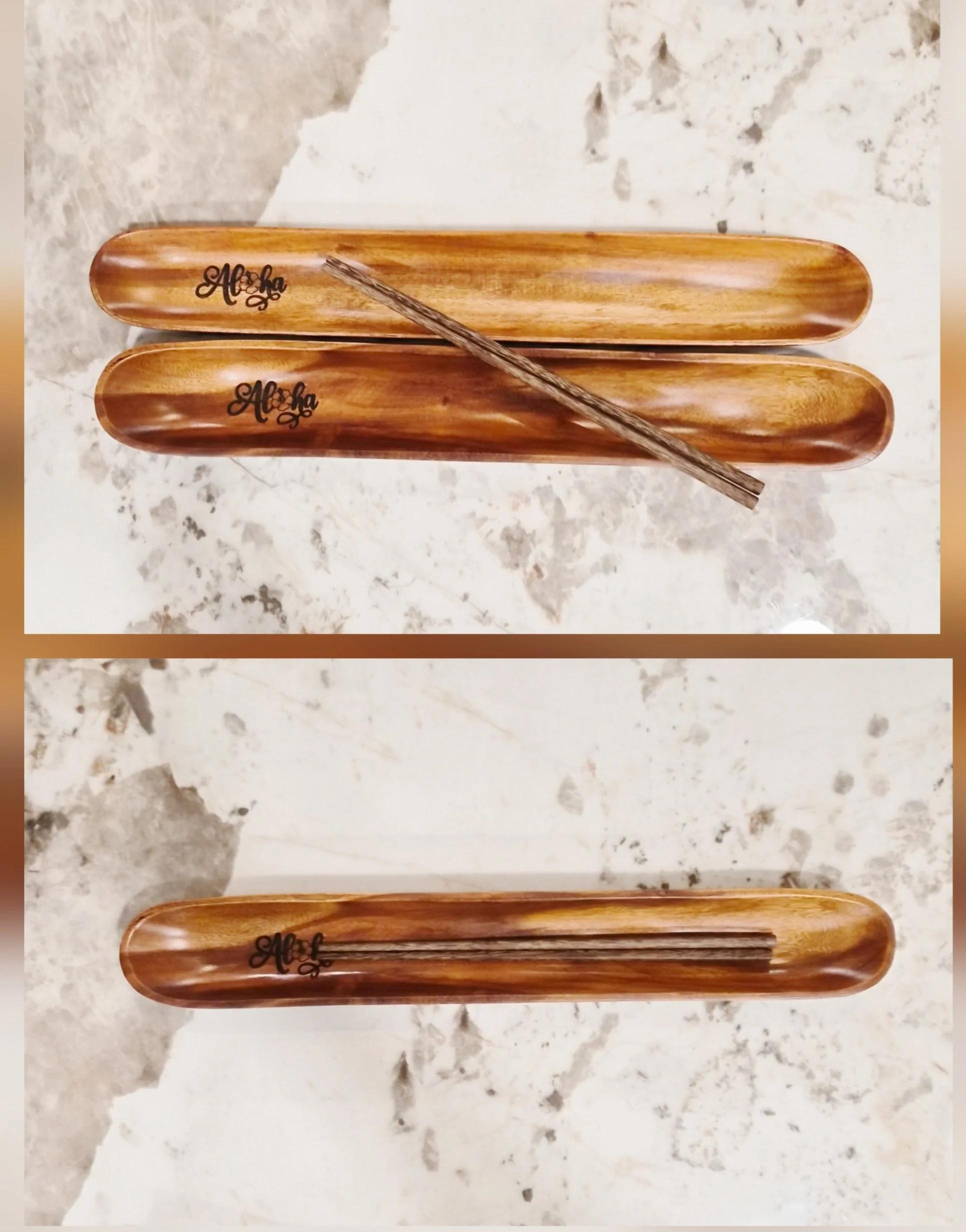 "Aloha" wooden dessert seving tray