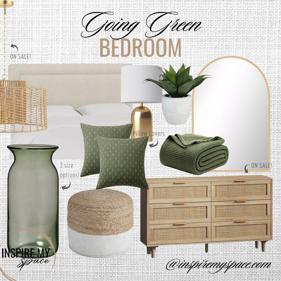 I'm in love with my Going Green bedroom collection! I own and LOVE the green glass vase in all 3 sizes &amp; this light fixture is insane &amp; definitely on my list! I hope you enjoy this collection as much as I enjoyed curating it. 🤎

🔗Link in Bi