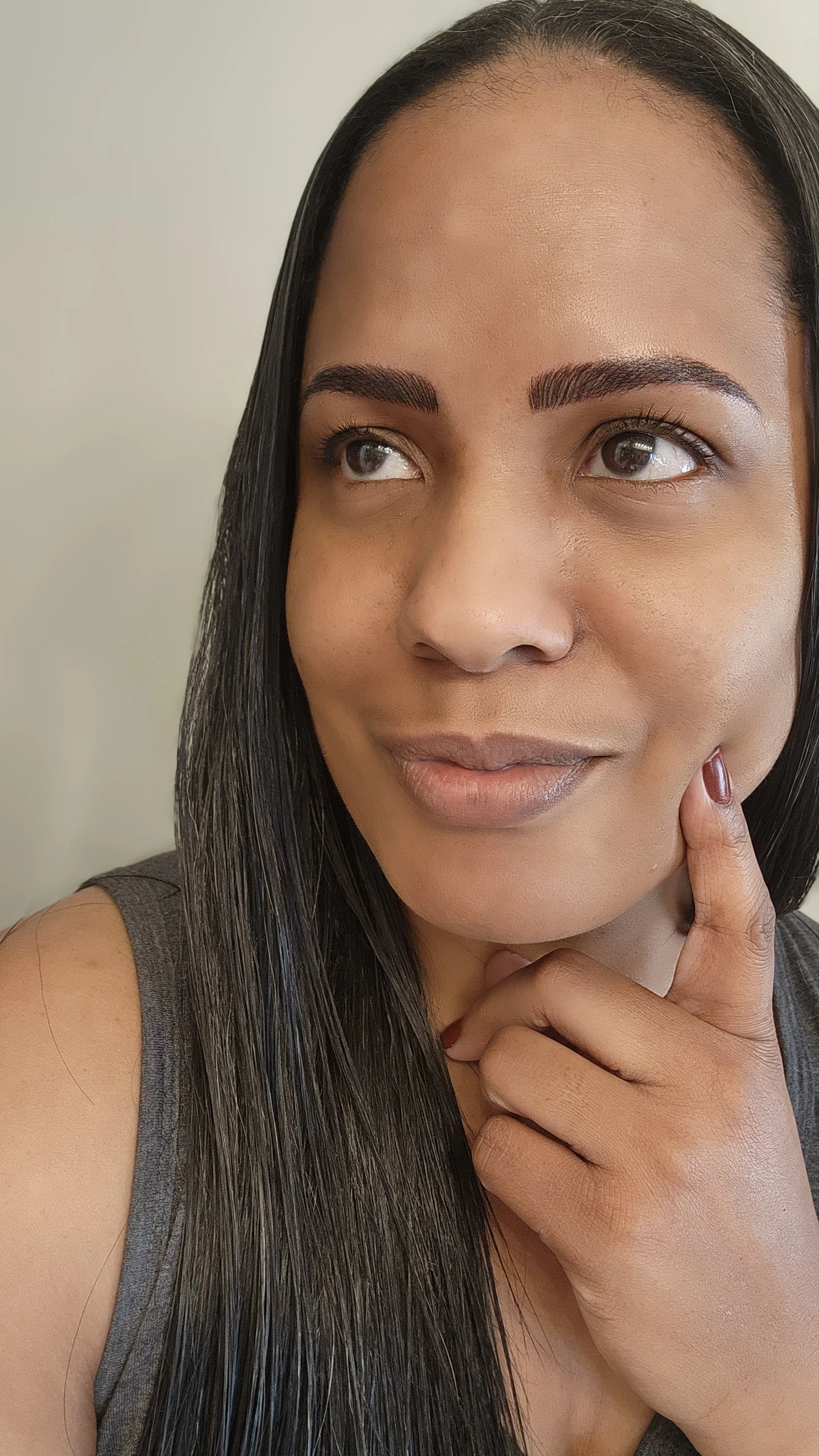 Just Dannie - Bare face to feature my combination micro-bladed and ombre permanent eyebrows