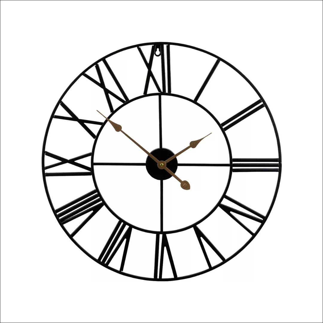 Oversized Metal Decorative Analog Round Wall Clock