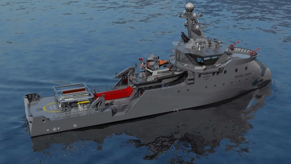 Ulstein Larsnes X-BOW standardfartøy på 57 meter utrustet for oljevernberedskap