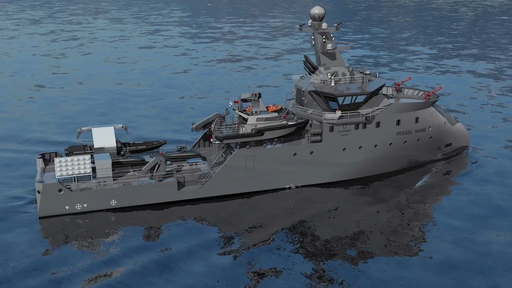 Ulstein Xbow standardfartøy på 57 meter konfigurert med droner