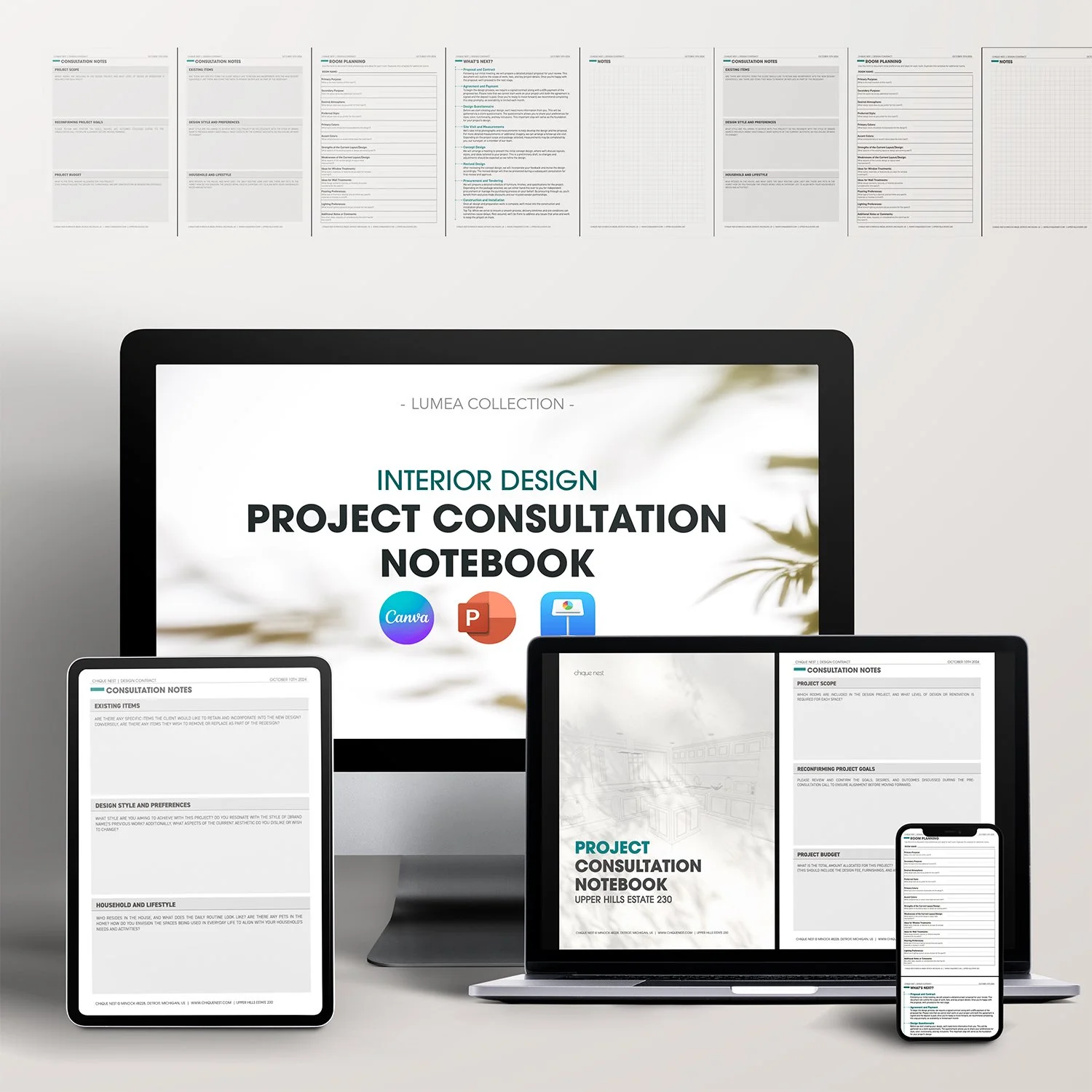 Interior Design Project Consultation Notebook Template _ Lumea Collection