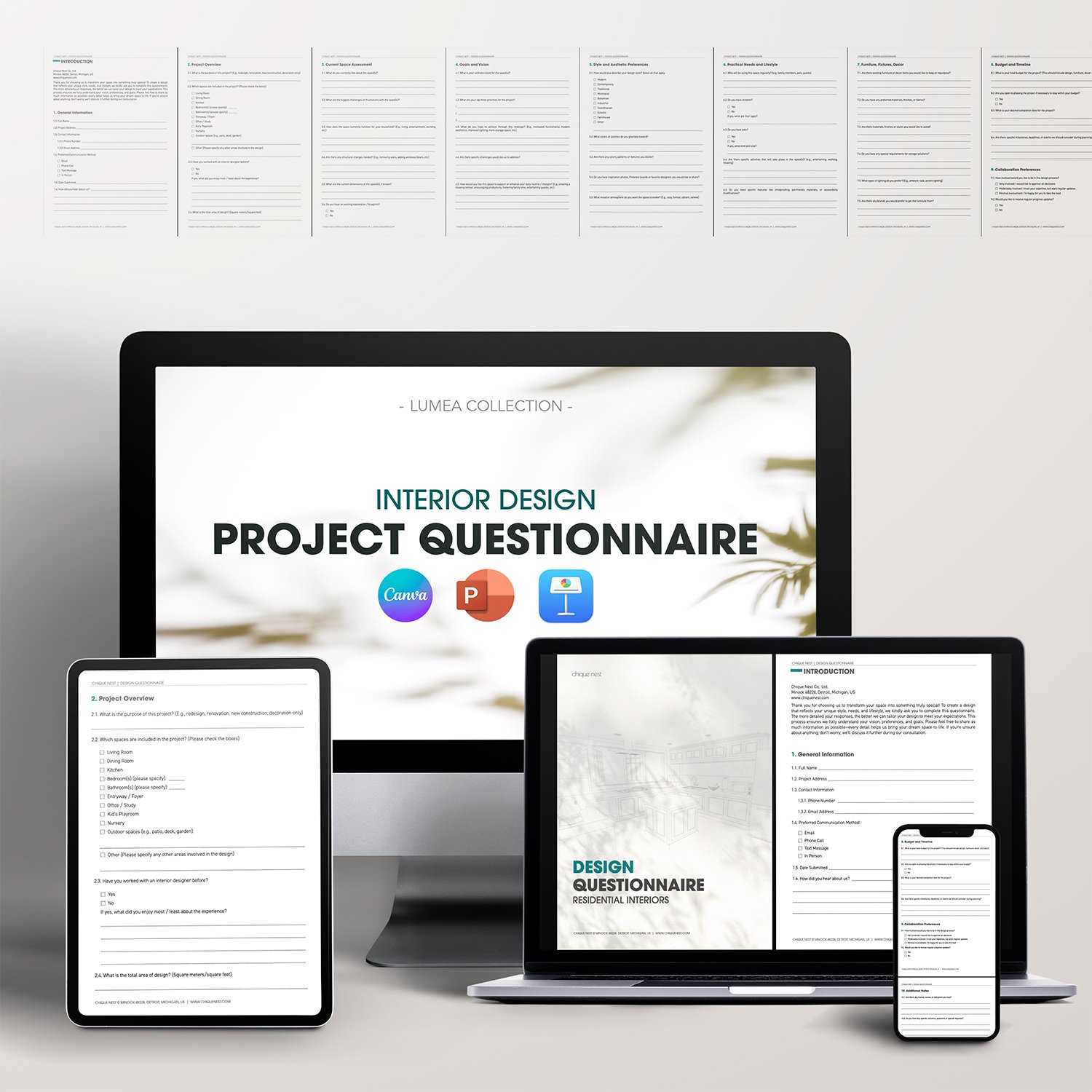 Interior Design Project Questionnaire Template _ Lumea Collection