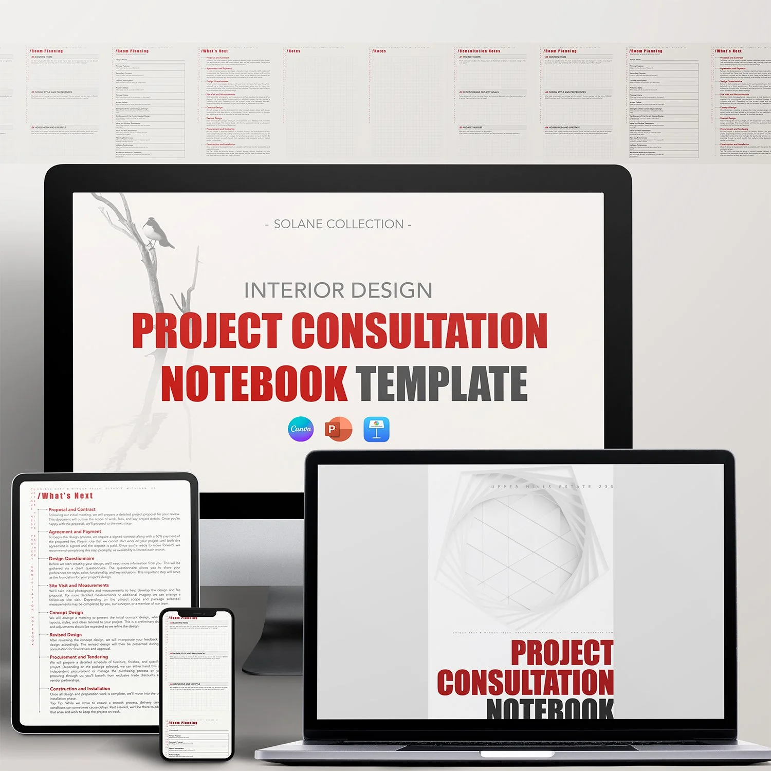 Interior Design Project Consultation Notebook Template _ Solane Collection