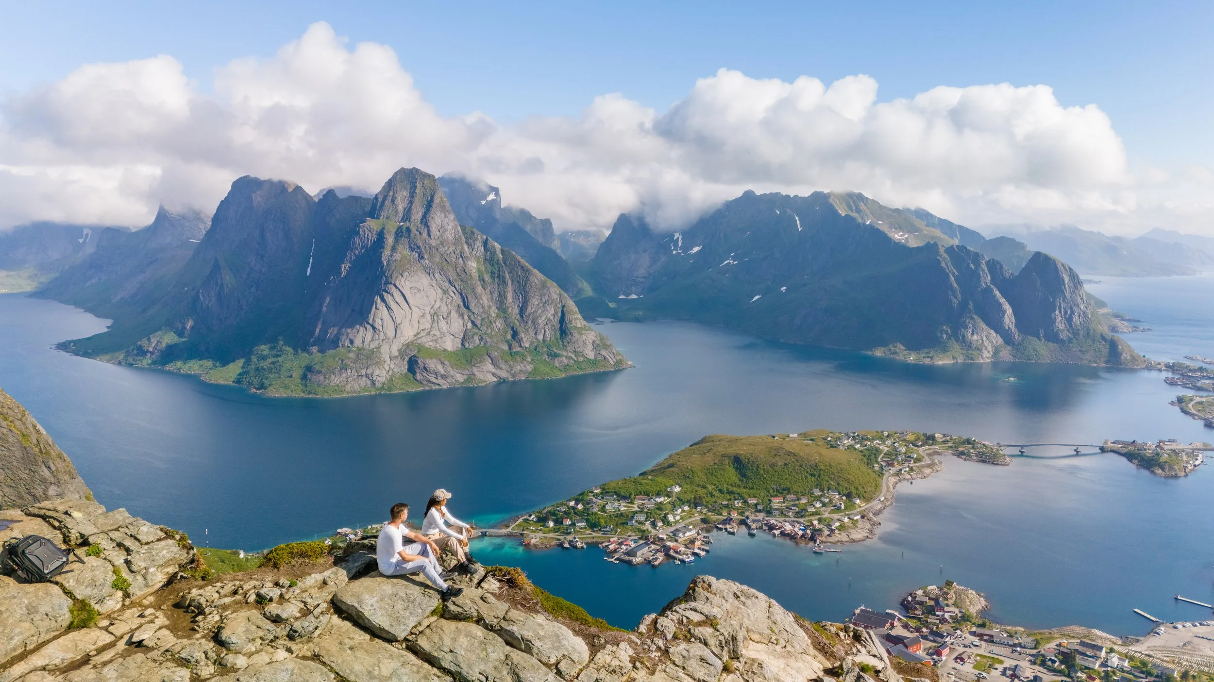 Reinebringen is one of the most popular viewpoints on the lofoten islands in norway - travel bliss