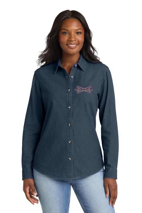 TT- LSP10 Women's Port & Company Long Sleeve Denim Shirt