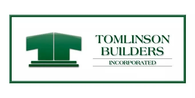 Logo for Tomlinson Builders Incorporated in green and white with a stylized T and bridge graphic.