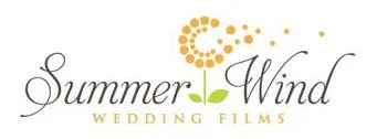 Logo for Summer Wind Wedding Films with a green sprout and sunflower design