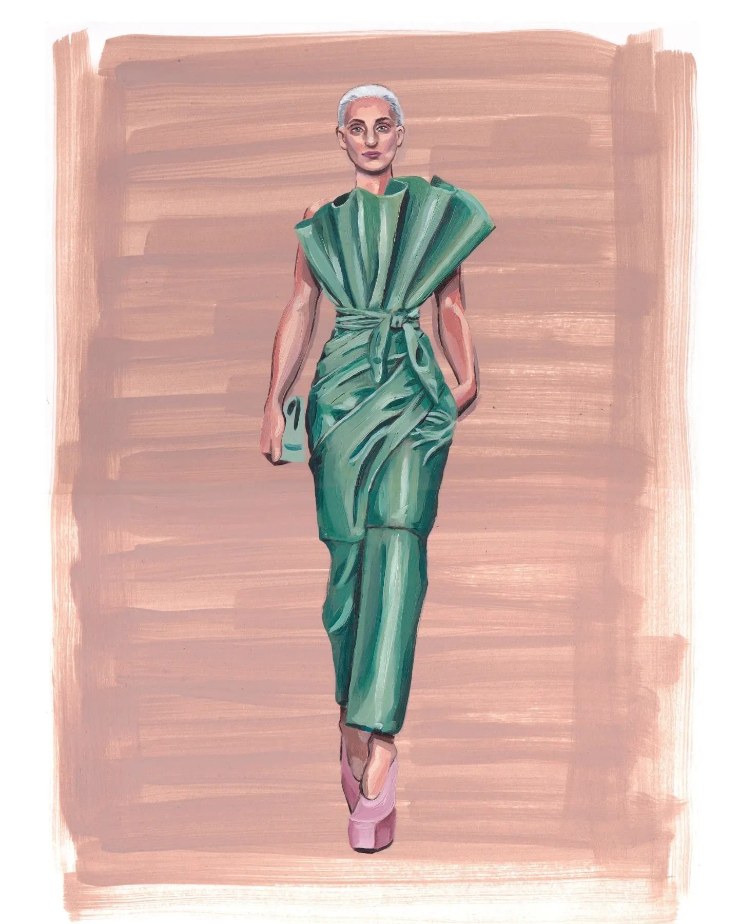 Oil painting on paper inspir&eacute;s by @balmain 🎨🎨
.
.
.
.
.
#fashionillustrator #fashiondrawing #fashionsketch #dessinatrice #illustratrice #artistefrancais #dessindemode
