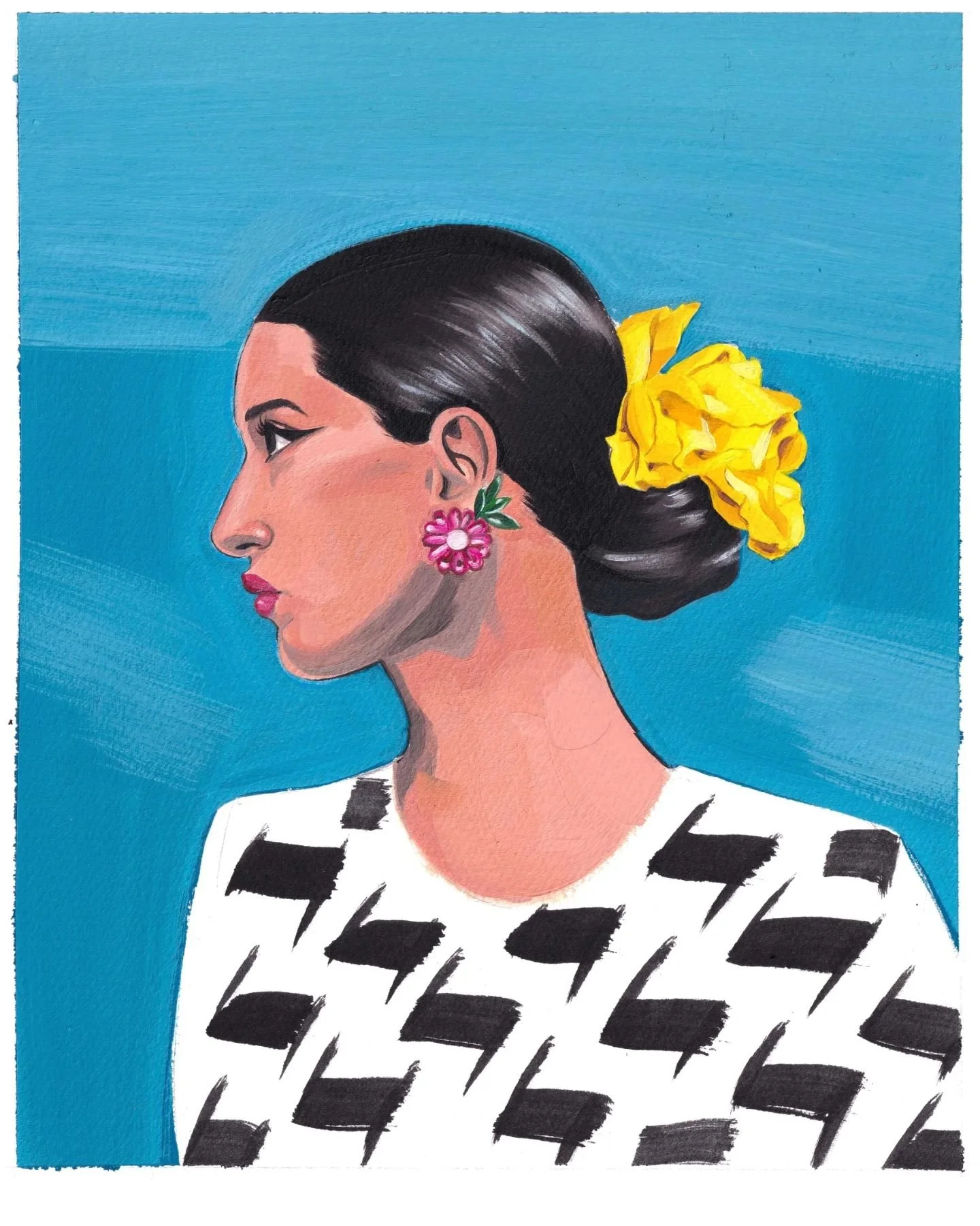 Oil painting on paper 🎨 

Inspired by @carolinaherrera ☀️